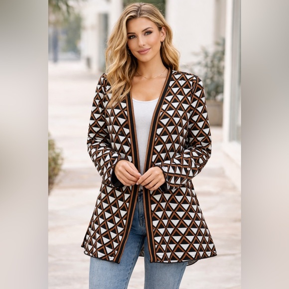 Belldini Sweaters - Belle by Belldini Geometric Print Sweater - L